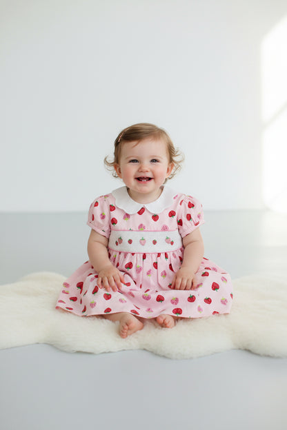 Baby Summer Dress - Pink Strawberries (1-2yrs) (PK6) - K34219