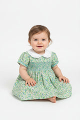 Baby Summer Dress - Teal/Green Smocked (1-2yrs) (PK6) - K34222