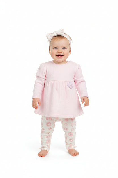 Baby Winter Dress Set - Animals/Pink  (0-9m) (PK6)  M15953
