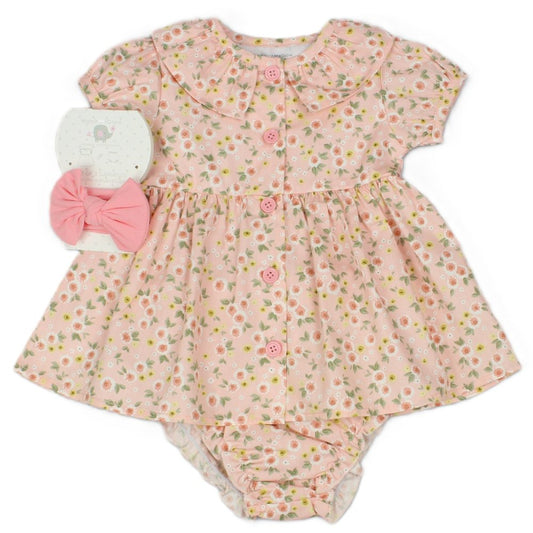 Baby Girls All Over Print Dress, Pant & Headband Set (M34301)