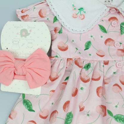 Baby Girls All Over Print Dress, Pant & Headband Set (M34304)