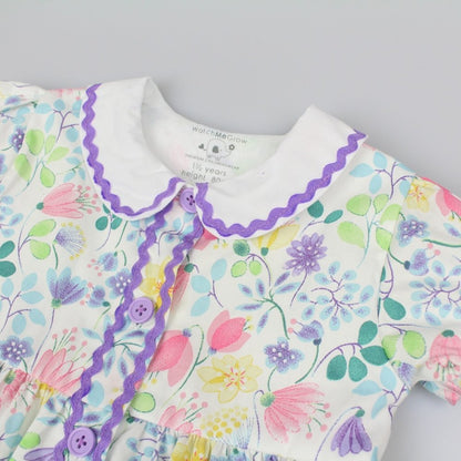 Baby Girls All Over Print Dress, Pant & Headband Set (M34308)