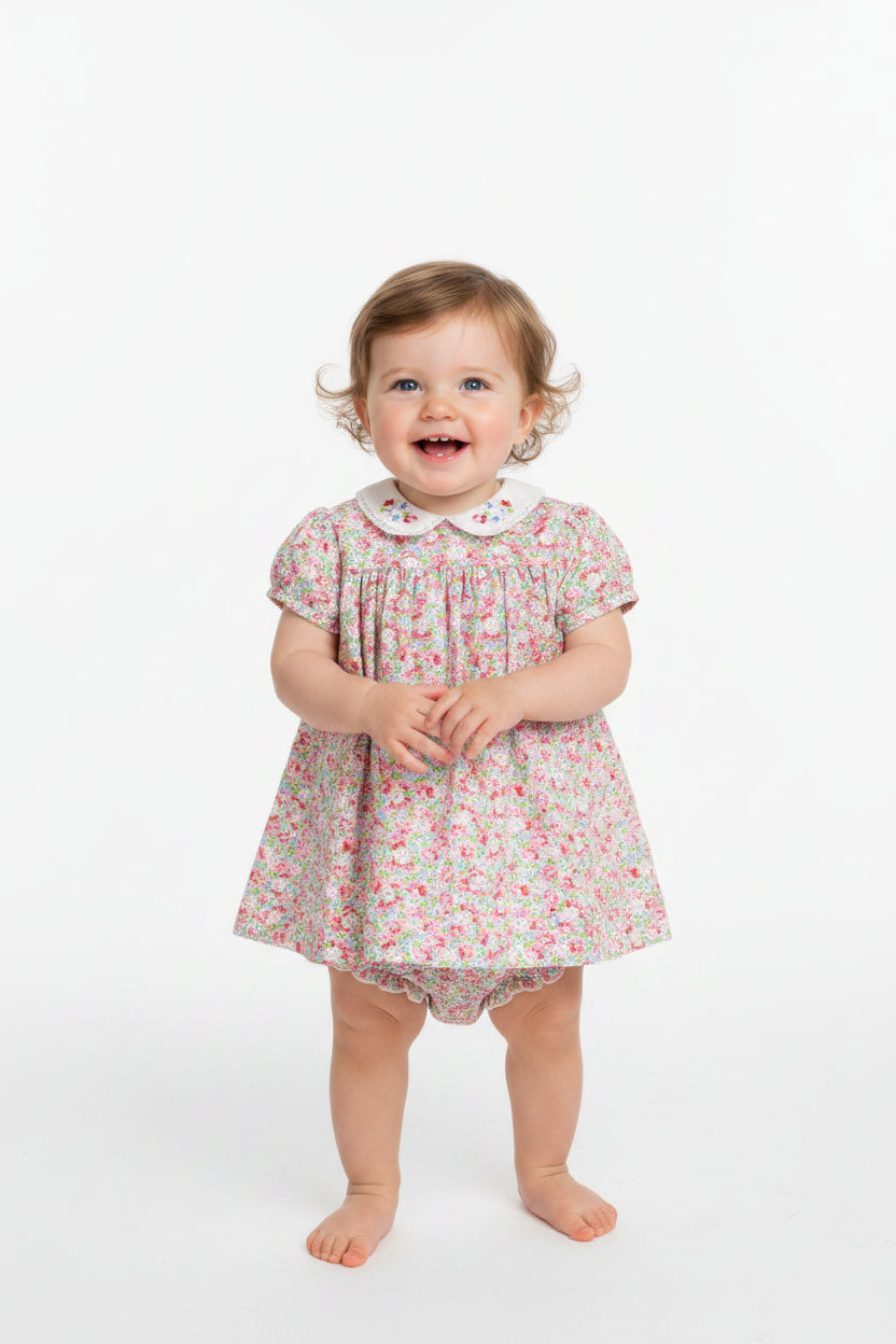 Baby Girls 3pc Dress, Pant & Headband Set - Floral/Pink(1-2yrs) (PK6) - M34312
