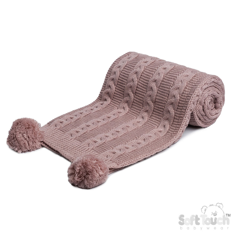 Infants Acrylic Recycled Cable Knit Wrap - Dusty Pink () (PK4) EABP800-DP