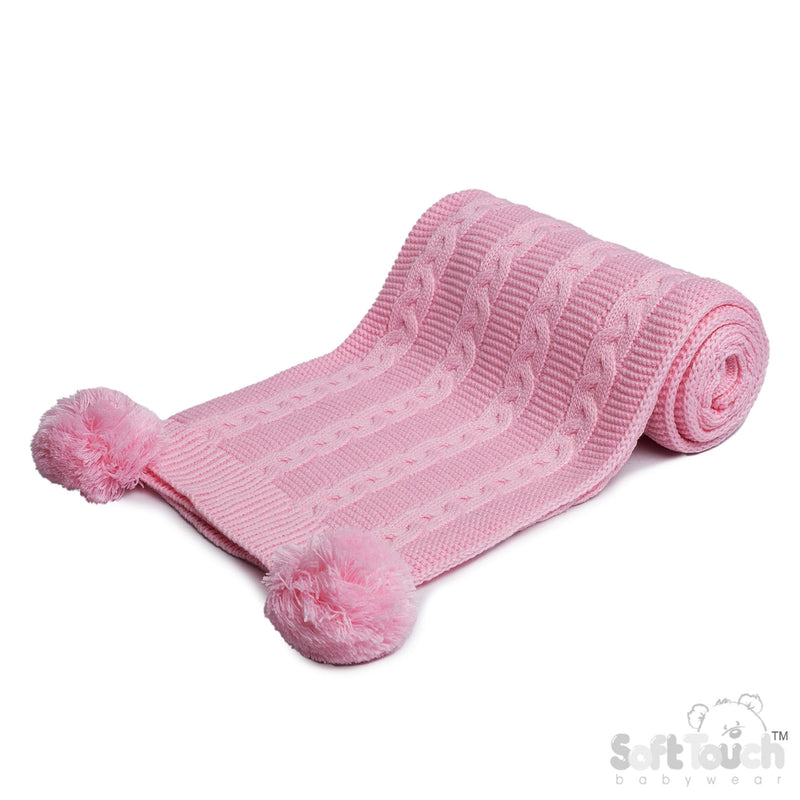 Infants Acrylic Recycled Cable Knit Wrap - Pink () (PK4) EABP800-P