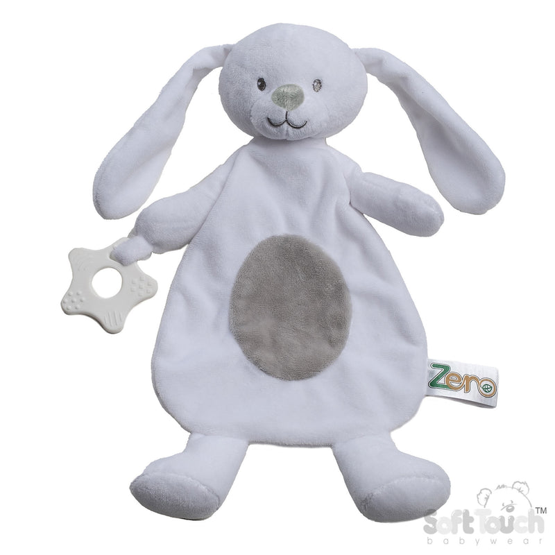 Baby Eco Recycled BunnyTeething Comforter - White (PK6) EBC62-W