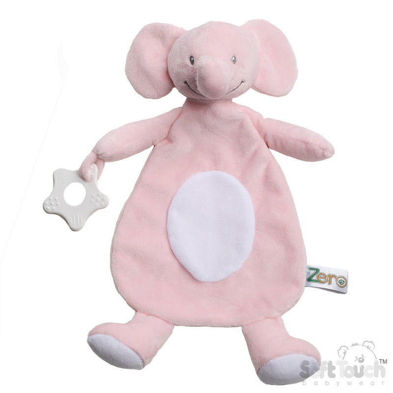 Baby Eco Recycled Elephant Teething Comforter - Pink (PK6) EBC66-P