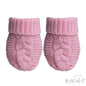 PINK INFANTS RECYCLED ACRYLIC CABLE KNIT MITTENS - (NB-12 Months) (PK6) EBM800-P