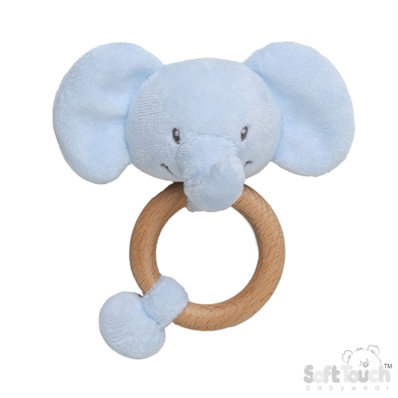 Baby Eco Recycled Elephant Rattle Toy - Blue (PK6) ERT66-B