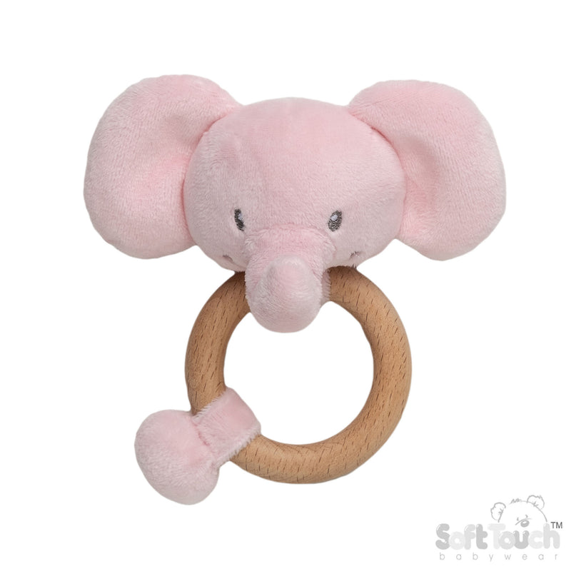 Baby Eco Recycled Elephant Rattle Toy - Pink (PK6) ERT66-P
