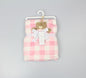 Plush Fleece blanket + Rattle Pink Check - (PK6) G13074