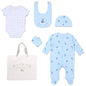 Baby 6pc Mesh Bag Gift Set - Blue Teddy (NB-6m) (PK4) F10681