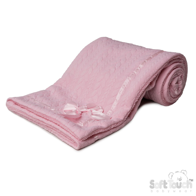 PINK CABLE WRAP W/SHERPA BACK - (PK4) FBP246-P