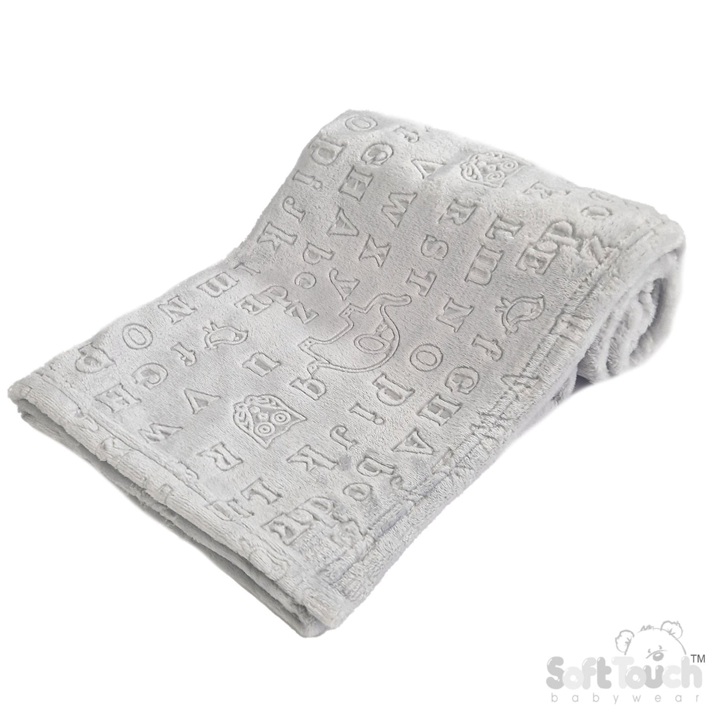 GREY ALPHABET EMBOSSED WRAP - (PK6) FBP301-G