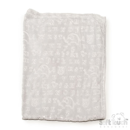 GREY ALPHABET EMBOSSED WRAP - (PK6) FBP301-G