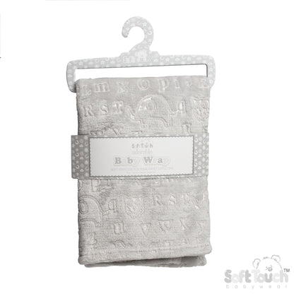 GREY ALPHABET EMBOSSED WRAP - (PK6) FBP301-G