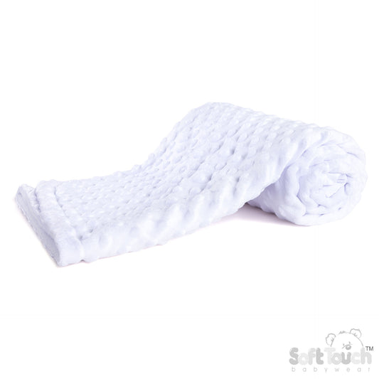 White Bubble Wrap W/Mink Fleece Back (PK4) (75x100cm) FBP80-BP-W (New Design-No Satin Trim)