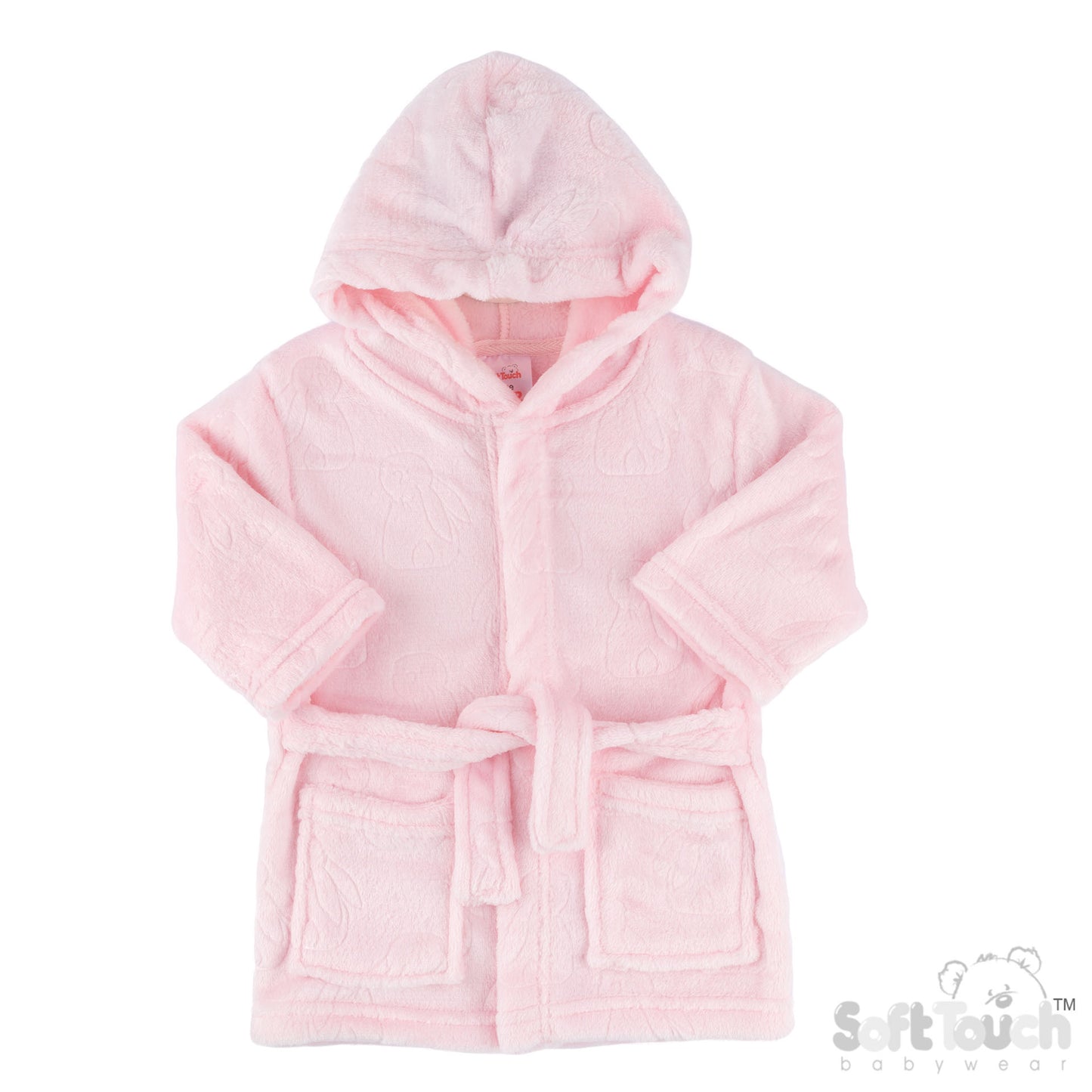 Embossed Hooded Robe - Pink/Bunny (0-6m) (PK4) FBR305P