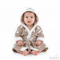BROWN 'STAR' PRINTED CORAL HOODED ROBE WITH WHITE TRIM-4FBR40-BRP