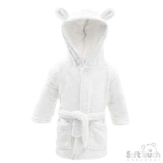 White Plain Baby Hooded Robes - Ears (18-24m) (PK4) FBR52-1824