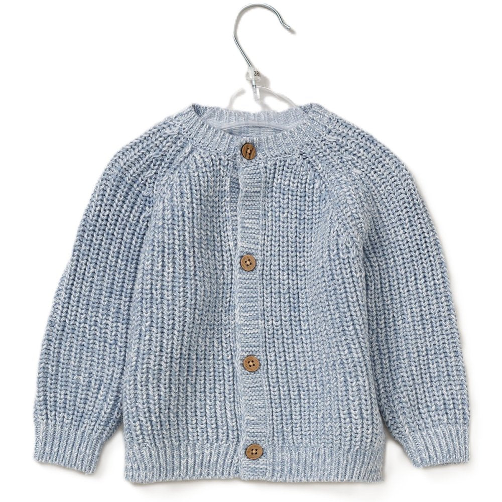 Baby Cotton Knit Embroidered Cardigan - Blue/Hello (PK6) (0-12m) G12760NB