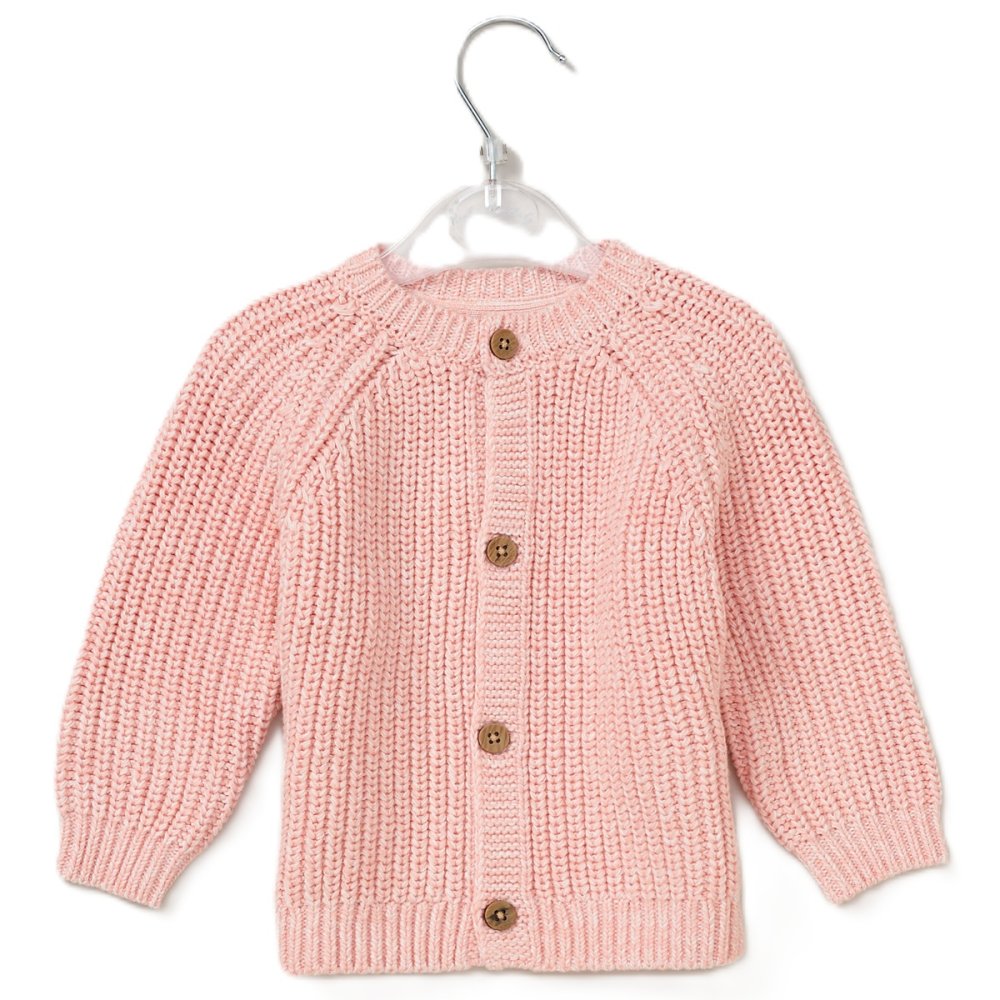 Baby Cotton Knit Embroidered Cardigan - Pink/Hello (PK6) (0-12m) G12762NB