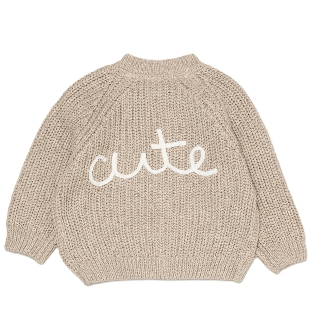 Baby Cotton Knit Embroidered Cardigan - Beige/Cute (PK6) (0-12m) G12764NB