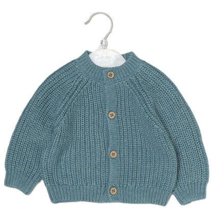 Baby Cotton Knit Embroidered Cardigan - Sage/Cute (PK6) (0-12m) G12765NB