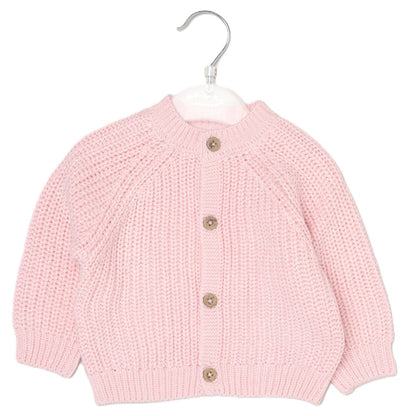 Baby Cotton Knit Embroidered Cardigan - Pink/Cute (PK6) (0-12m) G14245NB
