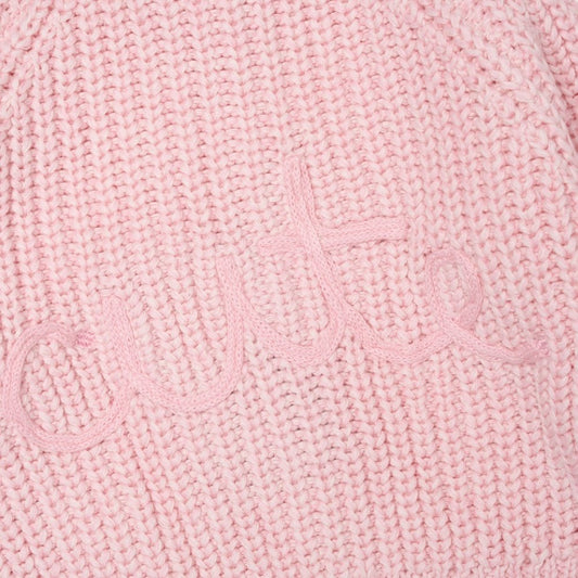 Baby Cotton Knit Embroidered Cardigan - Pink/Cute (PK6) (0-12m) G14245NB