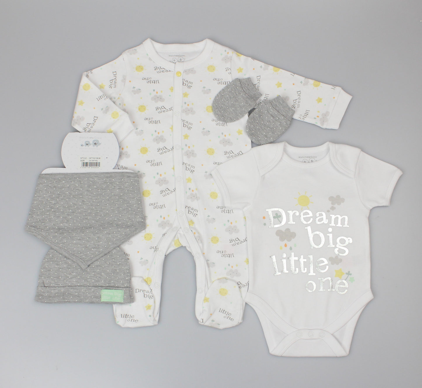 Baby Unisex 5pc Gift Set - "Dream big little one" (0-9m) (PK6) H13638