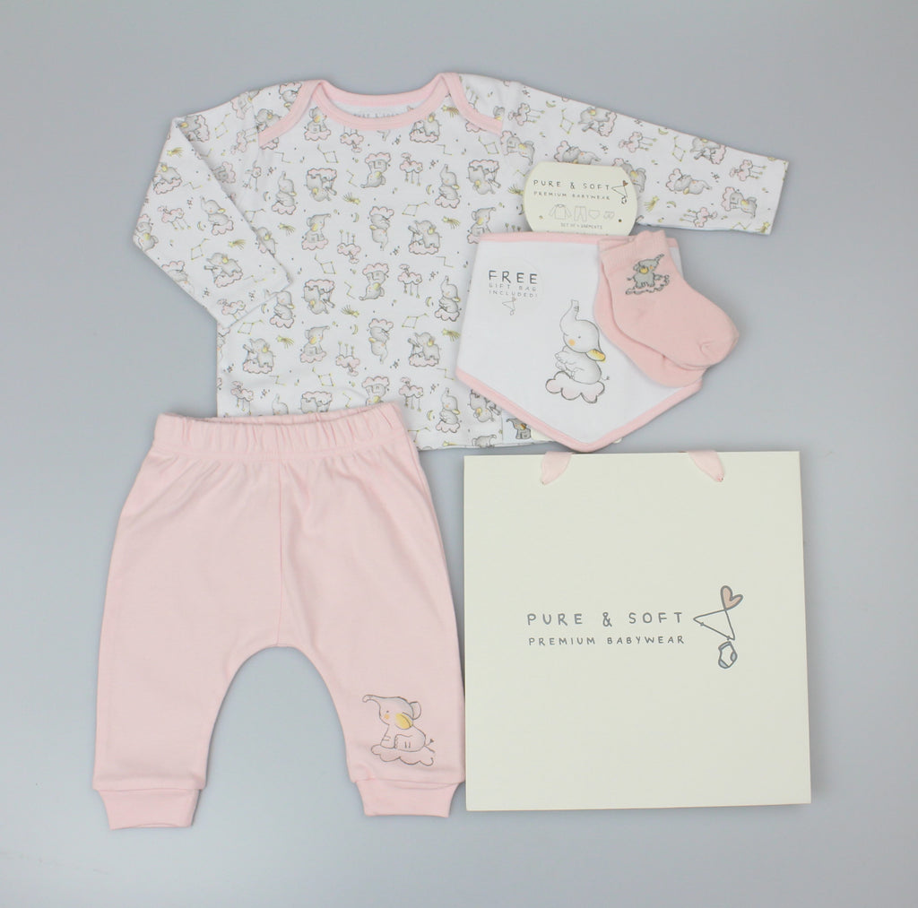4pc Gift Set Pink Elephant (06 Months) (PK6) H13656