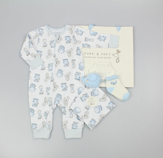 Baby Gift Set - Blue Elephant (0-6m) (PK6)  M15855