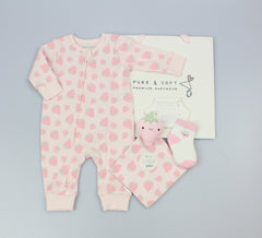 3pc Gift Set - Pink Hearts (0-9m) (PK6) M15858