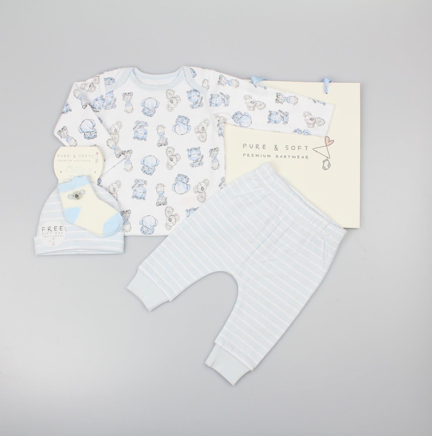 4pc Gift Set w/Bag - Cats (0-6m) (PK6) M15864