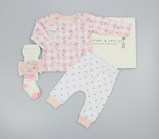 4pc Gift Set w/Bag - Checker/Polka (0-6m) (PK6) M15866