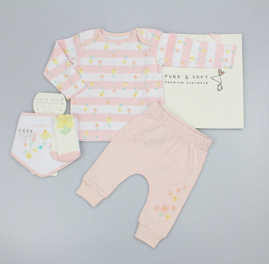 4pc Gift Set w/Bag - Stripes (0-6m) (PK6) M15868