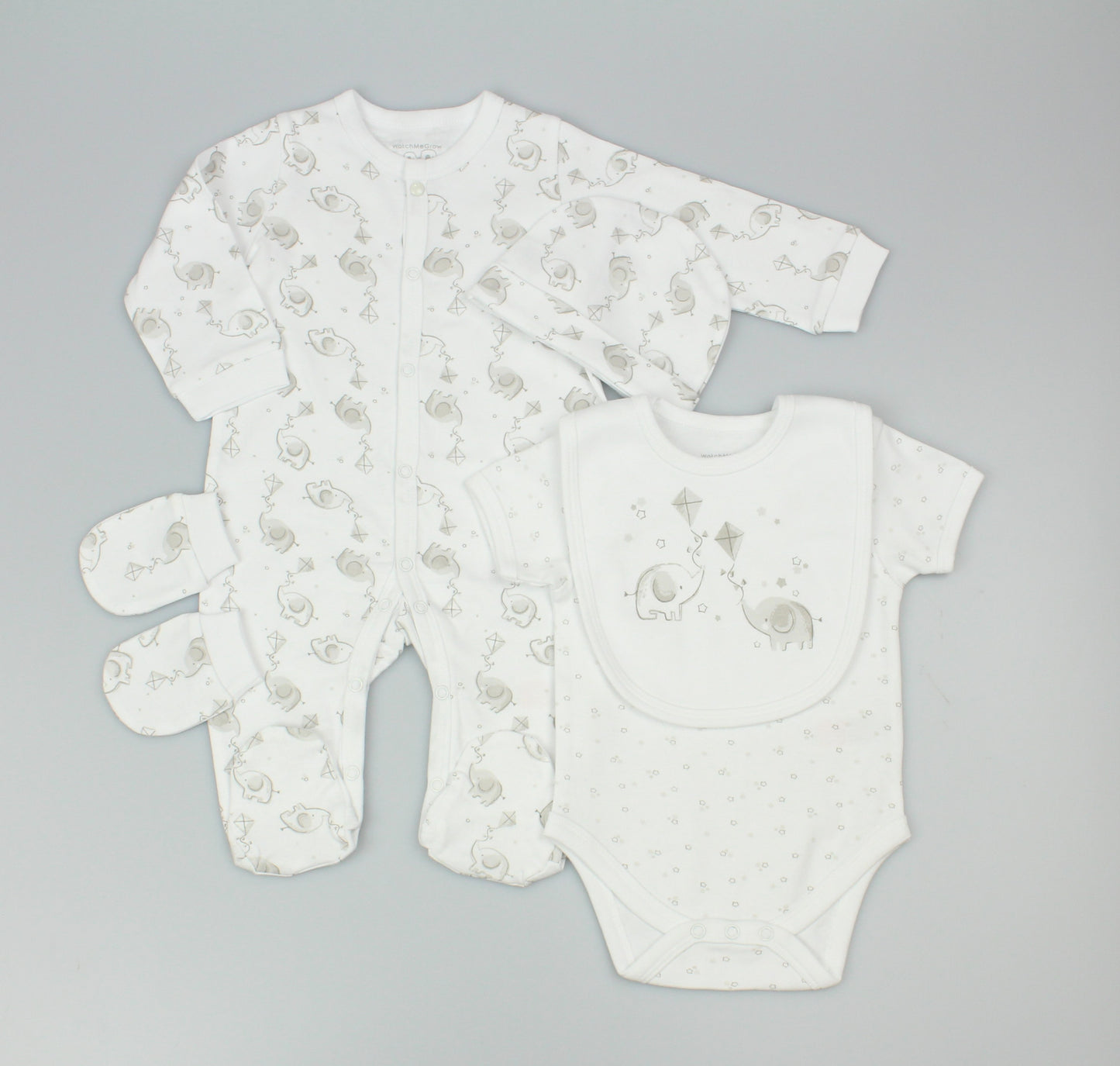 5pc Gift Set - Grey Elephants (0-9m) (PK6) M15908