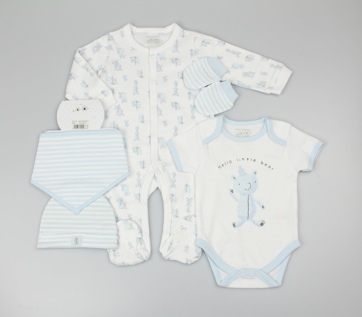 5pc Gift Set - Sky/Hello Little Bear (0-9m) (PK6) M15919