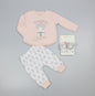 4pc Outfit with Wrist Rattles Gift Set - Pink Teddy(PK6) (0-9m) N14704