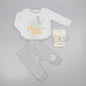 4pc Outfit with Wrist Rattles Gift Set - Grey Farm (PK6) (0-9m) N14705