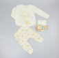 4pc Outfit with Wrist Rattles Gift Set - White Lion (PK6) (0-9m) N14706