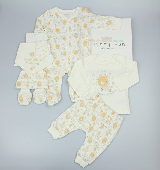 7pc Baby Mesh Bag Gift Set - White Lion (PK6) (0-6m) N14712