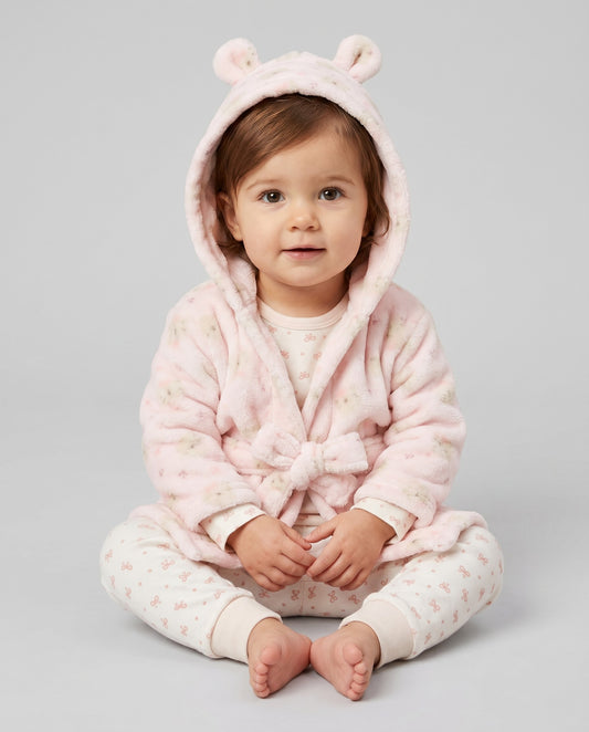 Baby Plush Fleece Gown Set - Pink Bow Teddy (PK4) (3-24m) N34655