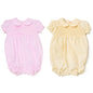 Baby Girls Smocked Romper - Lemon/Pink (0-9M) (PK6) H12797