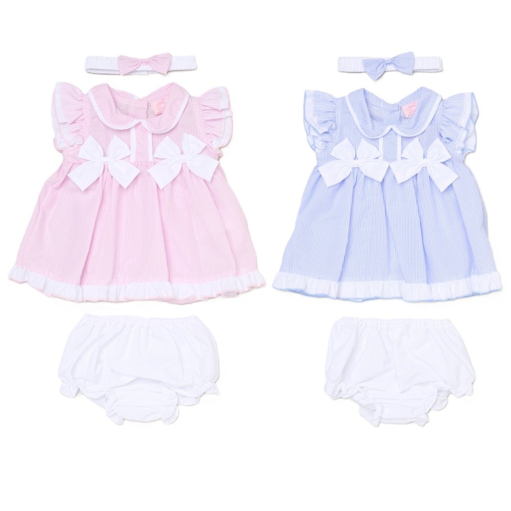 Baby Girls Dress, Pant & Headband Set - Bows/Stripe (9-24m) (PK6) H12800INF