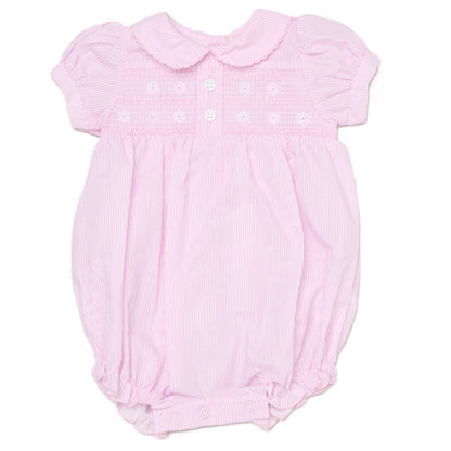 Baby Girls Smocked Romper - Pink (0-9M) (PK6) H12807