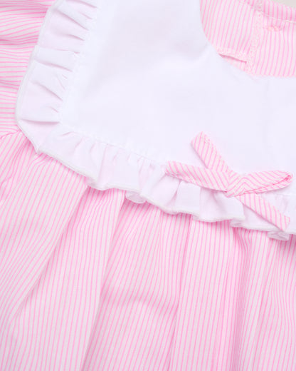 Baby Girls Smocked Romper - Sky/Pink (0-9M) (PK6) H12808