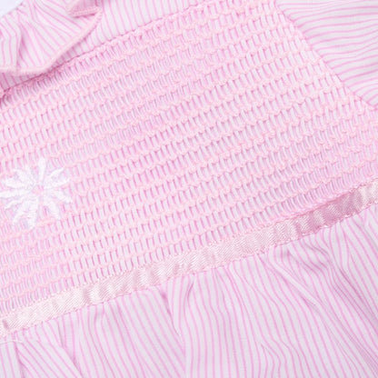 Baby Girls Smocked Romper - Lemon/Pink Flower (0-9M) (PK6) H12810