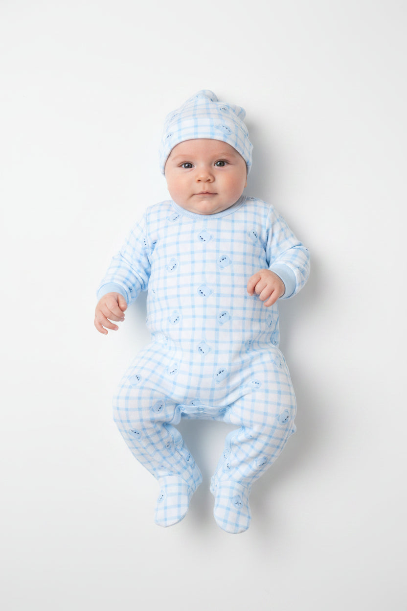 5pc Baby Mesh Bag Gift Set - Blue Happy Bear (PK4) (NB-6m) H12814NB